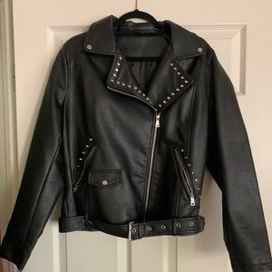 Studded faux leather jacket